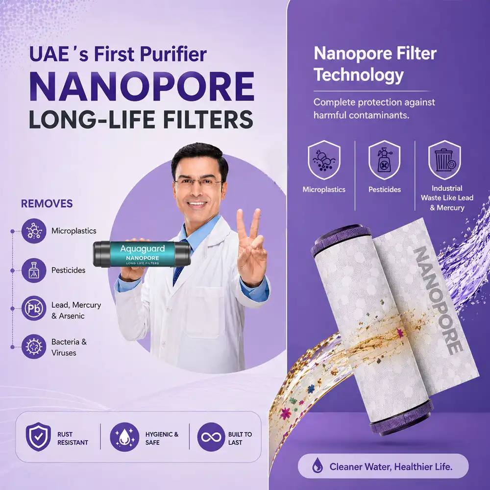 Nanopore Technology Eureka Forbes UAE Water Purifier
